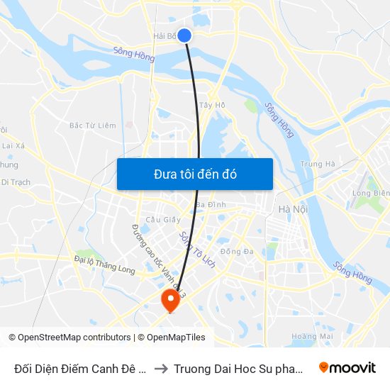 Đối Diện Điếm Canh Đê Số 7-Đê Tả Sông Hồng to Truong Dai Hoc Su pham nghe thuat trung uong map