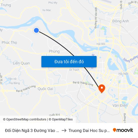 Đối Diện Ngã 3 Đường Vào Ubnd Xã Vân Hà - Huyện Phúc Thọ to Truong Dai Hoc Su pham nghe thuat trung uong map