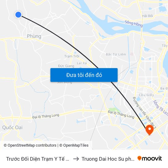 Trước Đối Diện Trạm Y Tế Xã Phương Đình - Xã Địch Trung to Truong Dai Hoc Su pham nghe thuat trung uong map