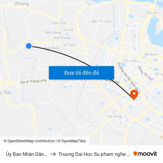 Ủy Ban Nhân Dân Xã Yên Sở to Truong Dai Hoc Su pham nghe thuat trung uong map