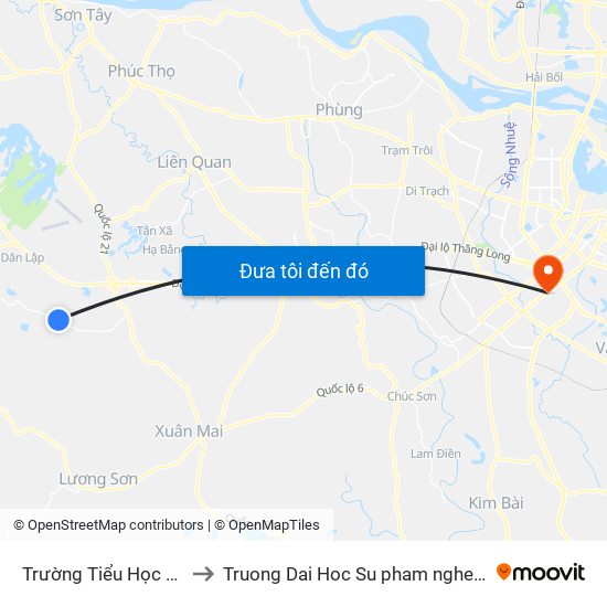 Trường Tiểu Học Tiến Xuân A to Truong Dai Hoc Su pham nghe thuat trung uong map