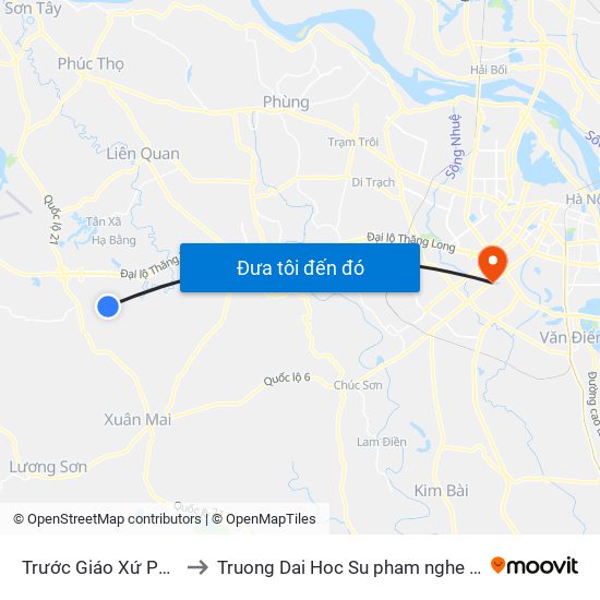 Trước Giáo Xứ Phú Cát 50m to Truong Dai Hoc Su pham nghe thuat trung uong map