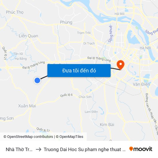 Nhà Thờ Trại Ro to Truong Dai Hoc Su pham nghe thuat trung uong map