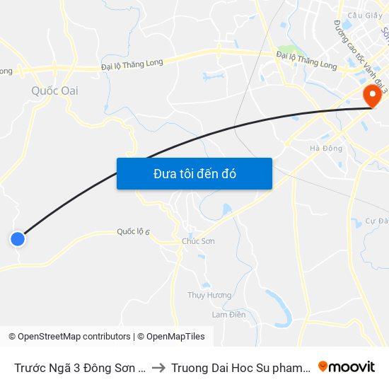 Trước Ngã 3 Đông Sơn - Thôn Quyết Thượng to Truong Dai Hoc Su pham nghe thuat trung uong map