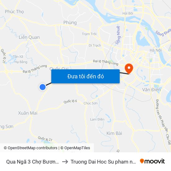 Qua  Ngã 3 Chợ Bương - Cấn Hữu 30m to Truong Dai Hoc Su pham nghe thuat trung uong map