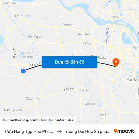 Cửa Hàng Tạp Hóa Phương Tài - Thôn 7 - Phú Cát to Truong Dai Hoc Su pham nghe thuat trung uong map