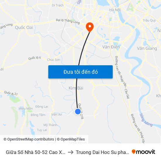 Giữa Số Nhà 50-52 Cao Xá, Cao Dương - Tỉnh Lộ 429 to Truong Dai Hoc Su pham nghe thuat trung uong map