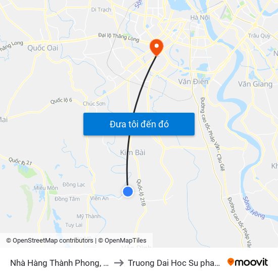 Nhà Hàng Thành Phong, Cao Dương - Tỉnh Lộ 429 to Truong Dai Hoc Su pham nghe thuat trung uong map