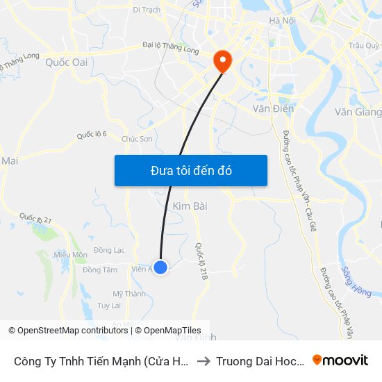 Công Ty Tnhh Tiến Mạnh (Cửa Hàng Kinh Doanh Tôn Tấm Lợp) Thôn Viên Ngoại - Tỉnh Lộ 429 to Truong Dai Hoc Su pham nghe thuat trung uong map