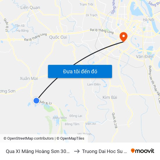 Qua XI Măng Hoàng Sơn 300m Thôn Nam Sơn - Đường Hồ Chí Minh to Truong Dai Hoc Su pham nghe thuat trung uong map