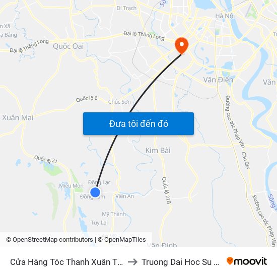 Cửa Hàng Tóc Thanh Xuân Thôn Đồng Mít, Đồng Tâm - Tỉnh Lộ 429 to Truong Dai Hoc Su pham nghe thuat trung uong map