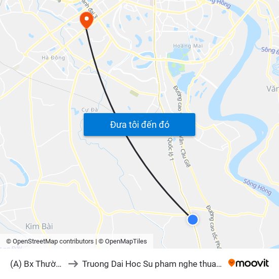 (A) Bx Thường Tín to Truong Dai Hoc Su pham nghe thuat trung uong map