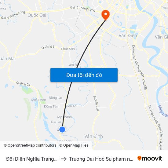 Đối Diện Nghĩa Trang Liệt Sĩ Xã An Mỹ to Truong Dai Hoc Su pham nghe thuat trung uong map