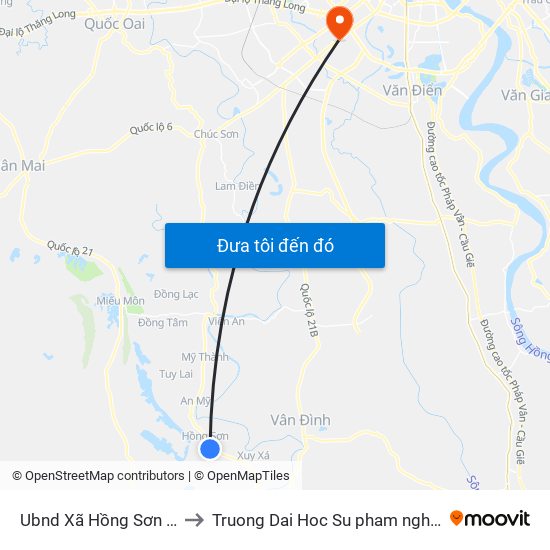 Ubnd Xã Hồng Sơn Khoảng 50m to Truong Dai Hoc Su pham nghe thuat trung uong map