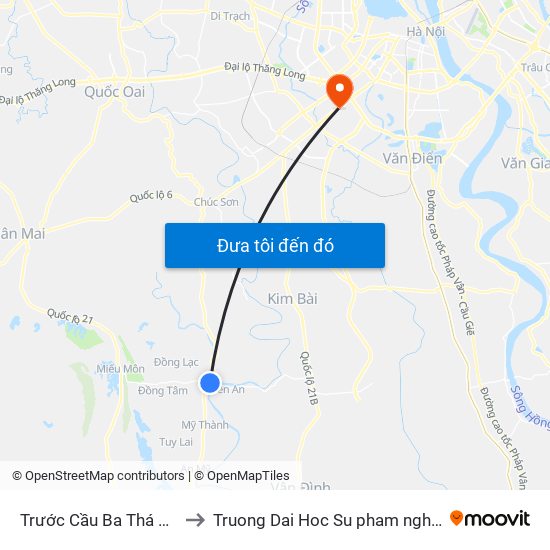 Trước Cầu Ba Thá Khoảng 150m to Truong Dai Hoc Su pham nghe thuat trung uong map