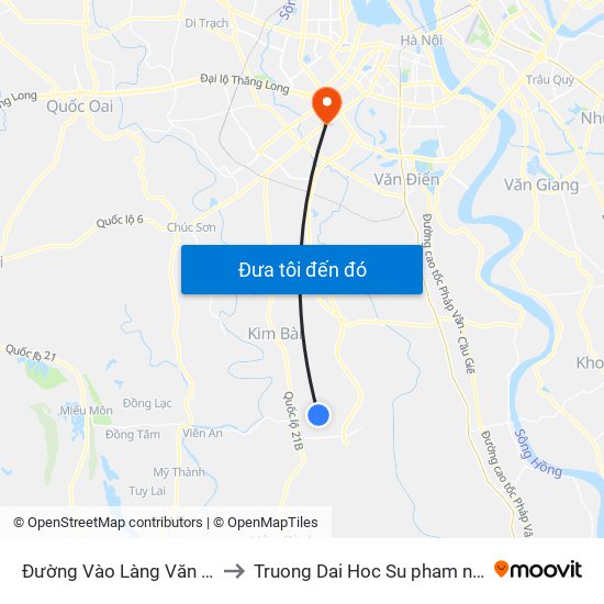 Đường Vào Làng Văn Hóa Thôn Tiên Lữ to Truong Dai Hoc Su pham nghe thuat trung uong map