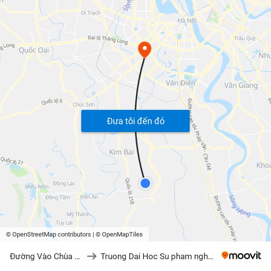 Đường Vào Chùa Tây Quế Sơn to Truong Dai Hoc Su pham nghe thuat trung uong map