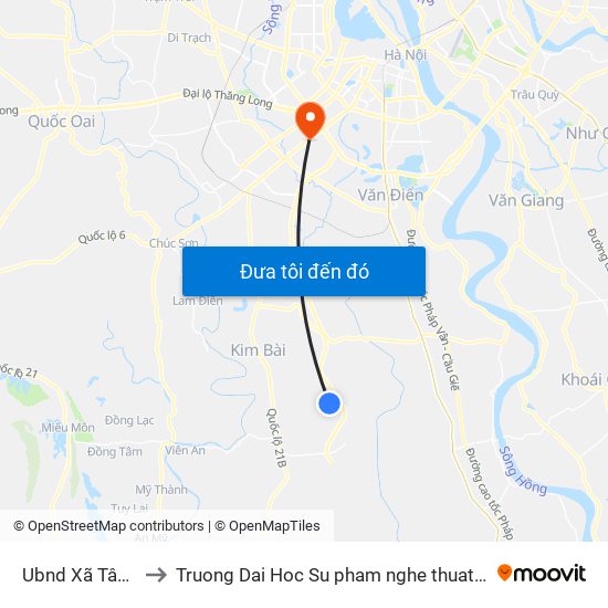 Ubnd Xã Tân Ước to Truong Dai Hoc Su pham nghe thuat trung uong map