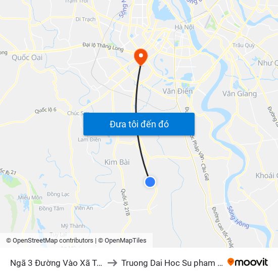 Ngã 3 Đường Vào Xã Tân Ước Khoảng 70m to Truong Dai Hoc Su pham nghe thuat trung uong map