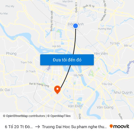 6 Tổ 20 Tt Đông Anh to Truong Dai Hoc Su pham nghe thuat trung uong map