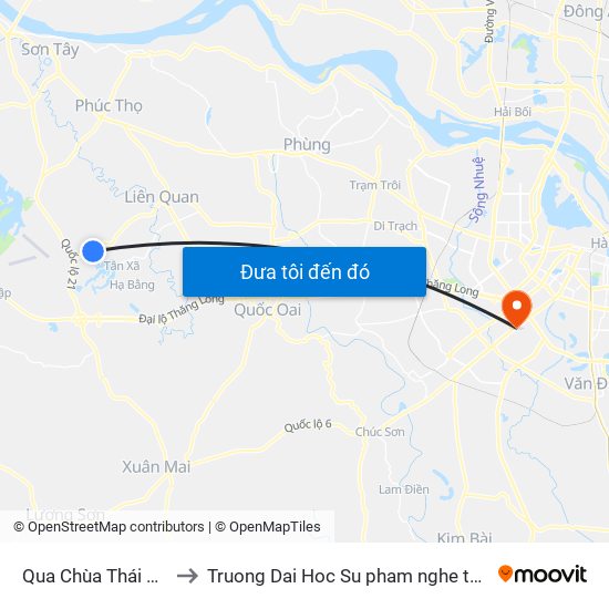 Qua Chùa Thái Bình 10m to Truong Dai Hoc Su pham nghe thuat trung uong map
