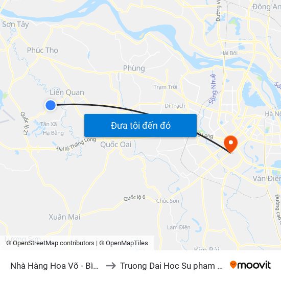 Nhà Hàng Hoa Võ - Bình Yên - Thạch Thất to Truong Dai Hoc Su pham nghe thuat trung uong map