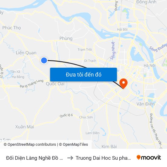 Đối Diện Làng Nghề Đồ Gỗ Mỹ Nghệ Thạch Thất to Truong Dai Hoc Su pham nghe thuat trung uong map