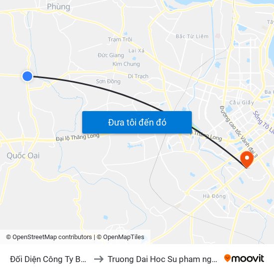 Đối Diện Công Ty Bê Tông Việt Mỹ to Truong Dai Hoc Su pham nghe thuat trung uong map