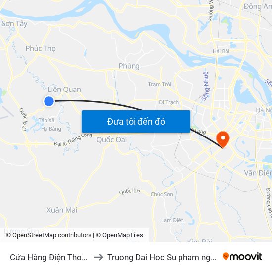 Cửa Hàng Điện Thoại Quang Chính to Truong Dai Hoc Su pham nghe thuat trung uong map