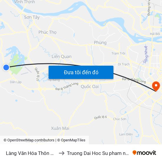 Làng Văn Hóa Thôn Quảng Phúc, Đt87 to Truong Dai Hoc Su pham nghe thuat trung uong map