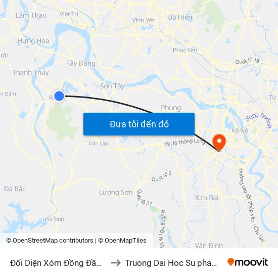Đối Diện Xóm Đồng Đầm, Thôn 6, Ba Trại, Ba Vì to Truong Dai Hoc Su pham nghe thuat trung uong map