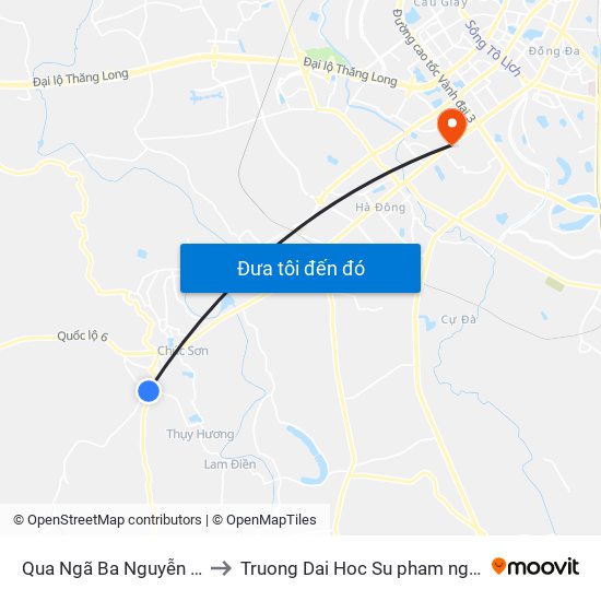 Qua Ngã Ba Nguyễn Văn Trỗi 100m to Truong Dai Hoc Su pham nghe thuat trung uong map