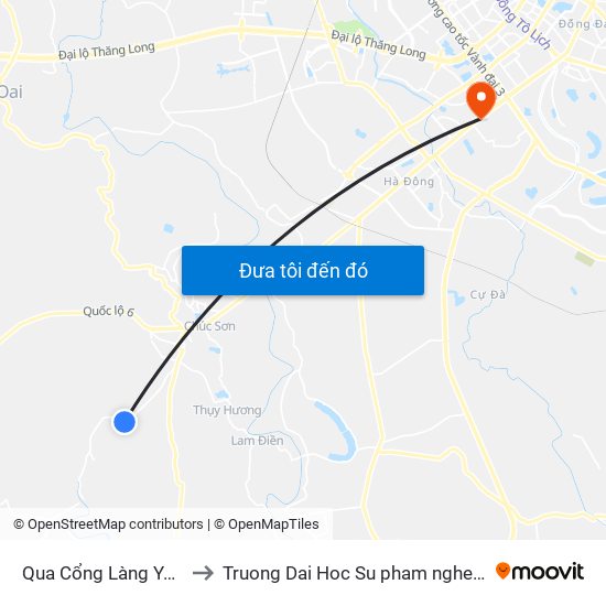 Qua Cổng Làng Yên Khê 50m to Truong Dai Hoc Su pham nghe thuat trung uong map