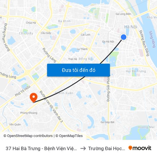 37 Hai Bà Trưng - Bệnh Viện Việt Nam Cu Ba to Trường Đai Học Hà Nội map