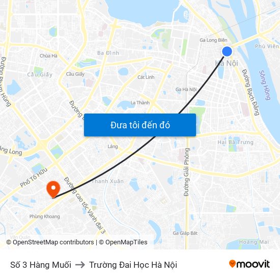 Số 3 Hàng Muối to Trường Đai Học Hà Nội map