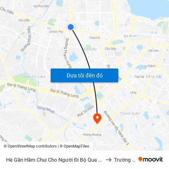 2b Phạm Văn Đồng to Trường Đai Học Hà Nội map