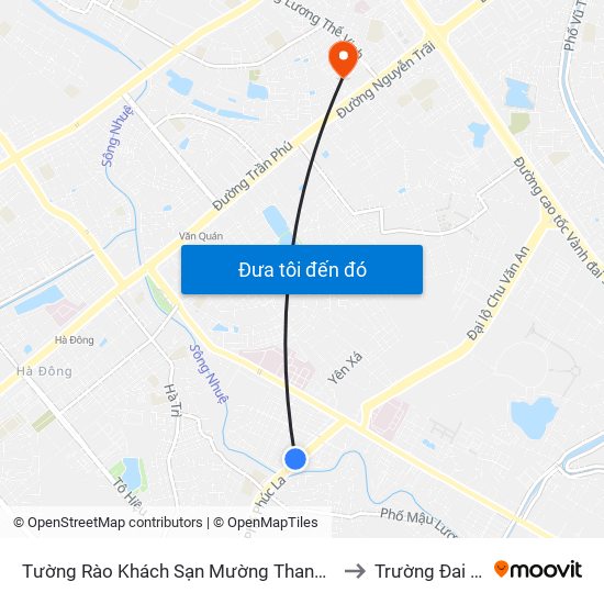 Tường Rào Khách Sạn Mường Thanh - Kđt Xa La - Đường Phúc La to Trường Đai Học Hà Nội map