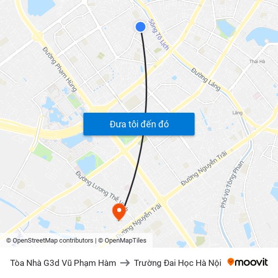 Tòa Nhà G3d Vũ Phạm Hàm to Trường Đai Học Hà Nội map