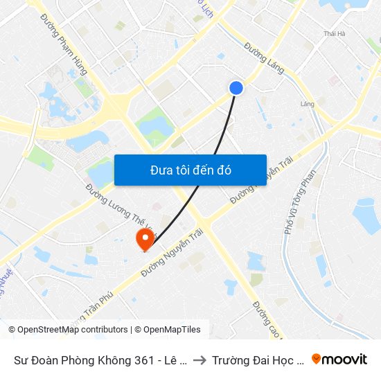 Sư Đoàn Phòng Không 361 - Lê Văn Lương to Trường Đai Học Hà Nội map