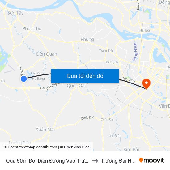 Qua 50m Đối Diện Đường Vào Trường Đh Fpt, Hòa Lạc to Trường Đai Học Hà Nội map