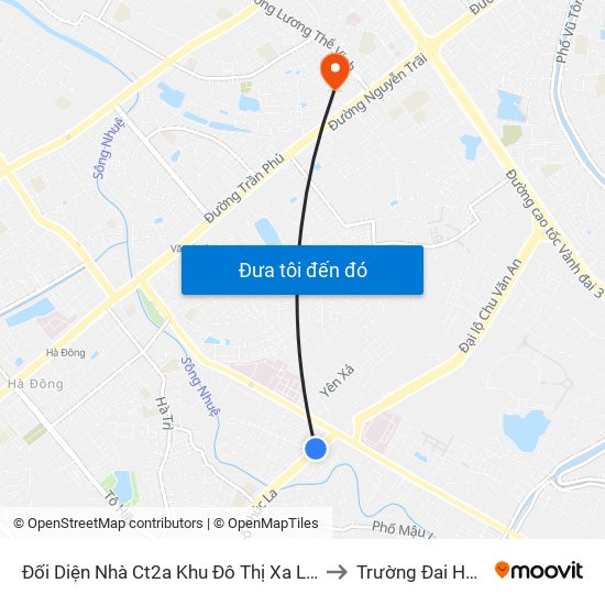 Đối Diện Nhà Ct2a Khu Đô Thị Xa La - Đường Phúc La to Trường Đai Học Hà Nội map