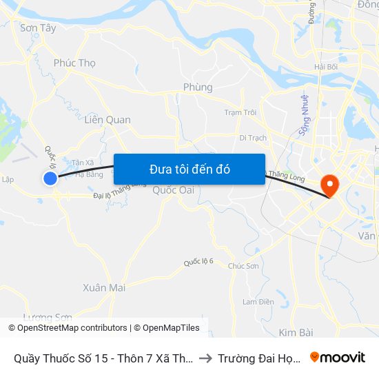 Quầy Thuốc Số 15 - Thôn 7 Xã Thạch Hòa - Ql21 to Trường Đai Học Hà Nội map