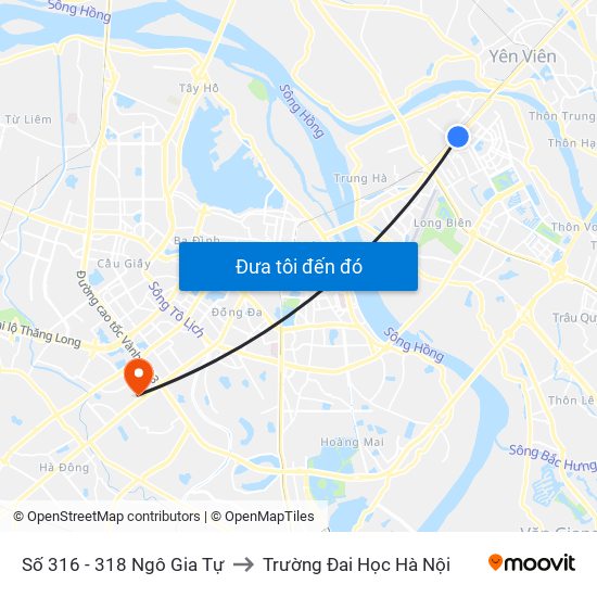 Số 316 - 318 Ngô Gia Tự to Trường Đai Học Hà Nội map