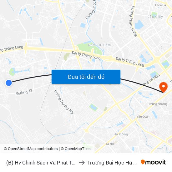 (B) Hv Chính Sách Và Phát Triển to Trường Đai Học Hà Nội map