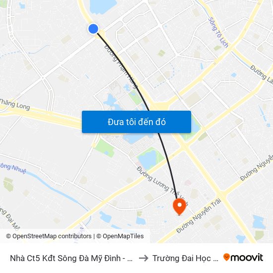 Nhà Ct5 Kđt Sông Đà Mỹ Đình - Phạm Hùng to Trường Đai Học Hà Nội map