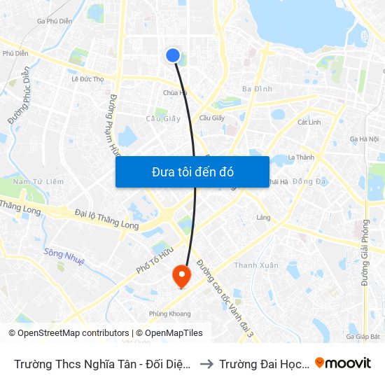 Trường Thcs Nghĩa Tân - Đối Diện 179 Tô Hiệu to Trường Đai Học Hà Nội map