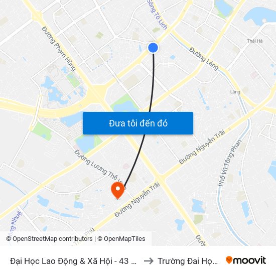 Đại Học Lao Động & Xã Hội - 43 Trần Duy Hưng to Trường Đai Học Hà Nội map