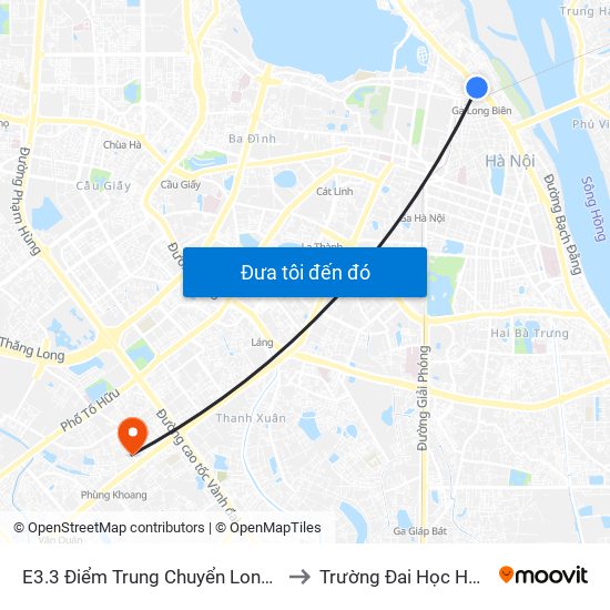 E3.3 Điểm Trung Chuyển Long Biên to Trường Đai Học Hà Nội map