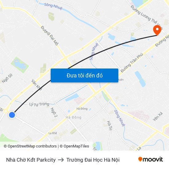 Nhà Chờ Kđt Parkcity to Trường Đai Học Hà Nội map