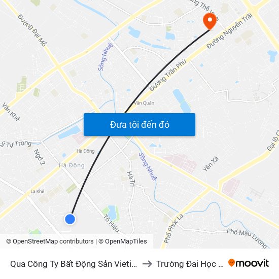 Qua Công Ty Bất Động Sản Vietinevest 40m to Trường Đai Học Hà Nội map